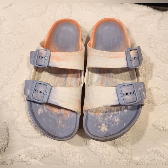 Birkenstock Shoes Birkenstock Rubber Slip On Tie Dye Pink Blue